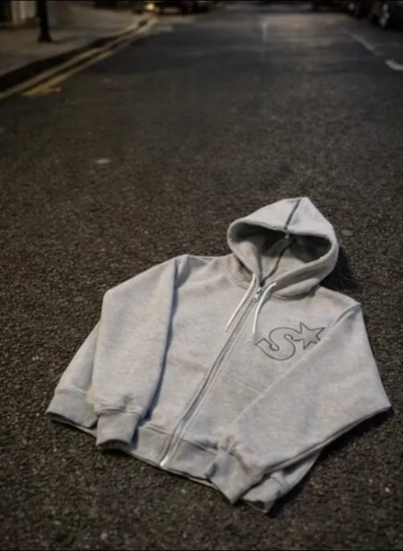 Grey zip up